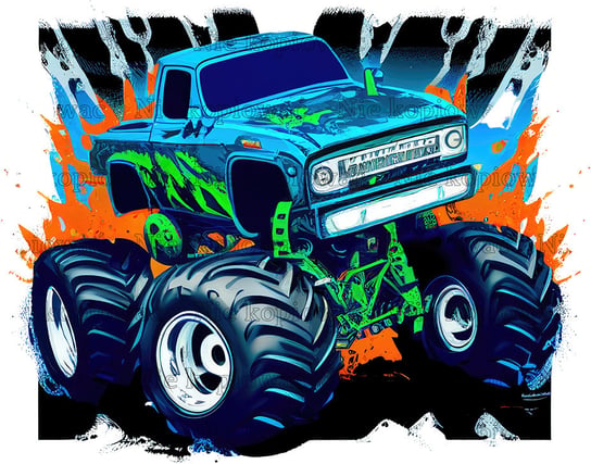 Naprasowanka Monster Truck motoryzacja 4 Zebra