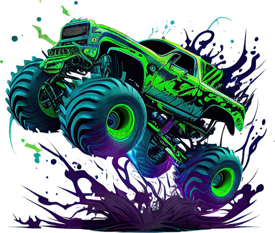 Naprasowanka Monster Truck motoryzacja 5 Zebra