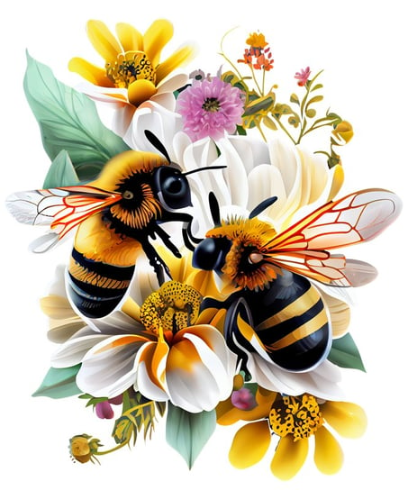 Naprasowanka Pszczoła kwiaty miód art 3 Zebra