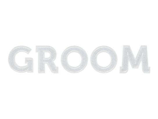 Naprasowanka ślubna GROOM biała, 30 x 6 cm Inna marka