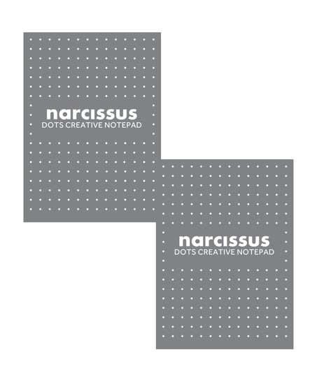 Narcissus, Blok A5, 60 kartek, kropki, Szary, klejony z góry, 2 szt. Narcissus
