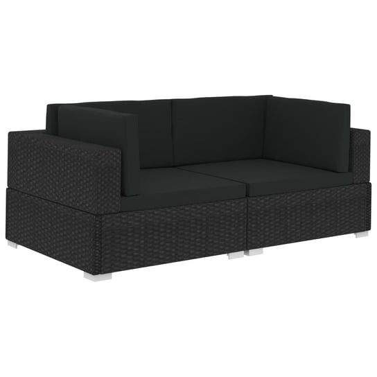Narożna sofa rattanowa czarna 70x70x54 cm Zakito Europe