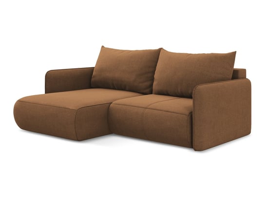 Narożnik lewostronny z funkcją spania Makamii Nanea z tkaniny strukturalnej 207x148 cm terakota makamii