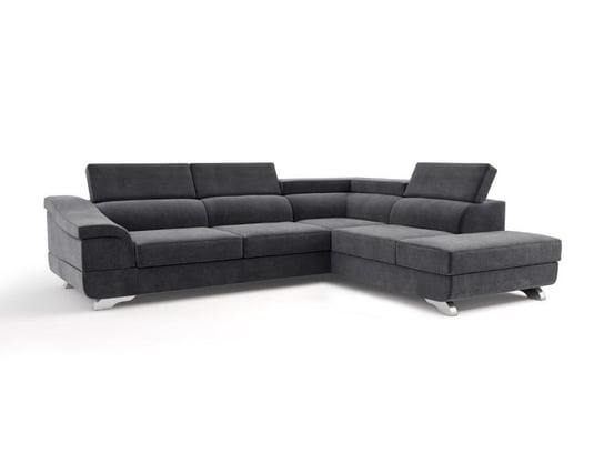 Narożnik Z Funkcją Spania Apollon Dark Grey Velvet Prawostronny Windsor & Co