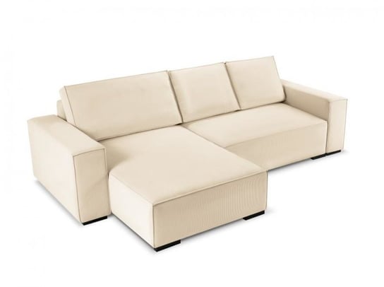 Narożnik Z Funkcją Spania Eveline Beige Corduroy Dwustronny Micadoni Home