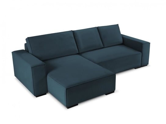 Narożnik Z Funkcją Spania Eveline Dark Blue Corduroy Dwustronny Micadoni Home