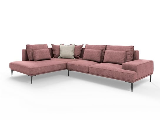 Narożnik Z Funkcją Spania Liege Pink, Beige,  Structured Fabric, Structured Fabric,  Lewostronny Interieurs 86