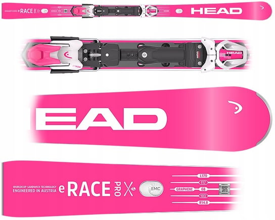 Narty Head WORLDCUP REBELS E-RACE PRO PINK 2026 + Freeflex 14 GW 165cm ...