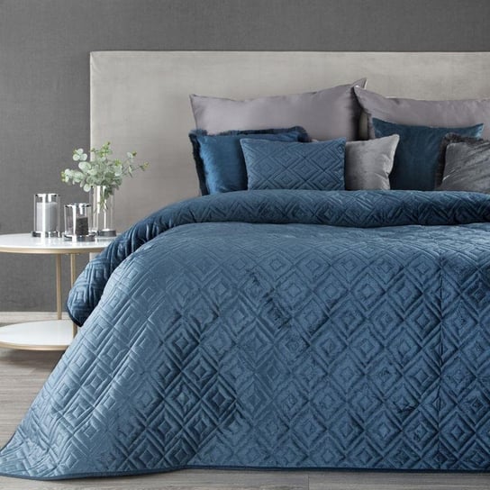 Narzuta na łóżko niebieska 220X240 - 220 x 240 cm Eurofirany