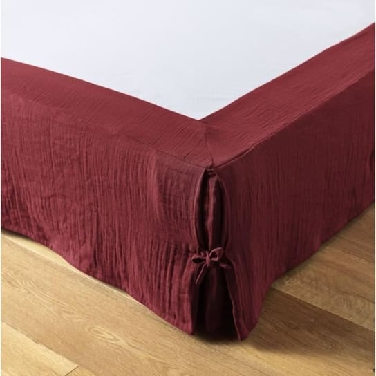 Narzuta na łóżko z gazy bawełnianej Gaia 160x200cm Wino czerwone Inna marka
