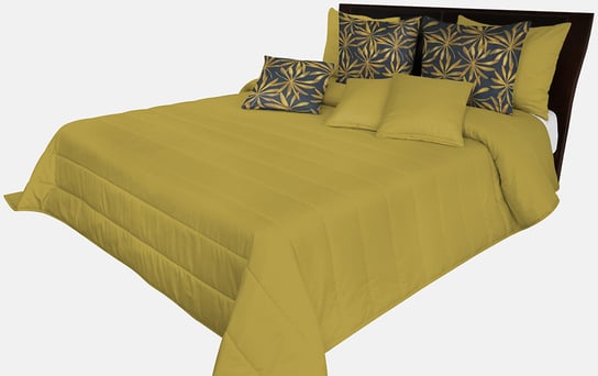 Narzuta pikowana na łóżko musztardowa NMN-007 Mariall Mariall Design