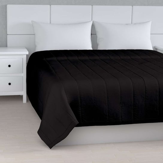 Narzuta pikowana w pasy, Black (czarny), 100x160cm, Cotton Panama Dekoria