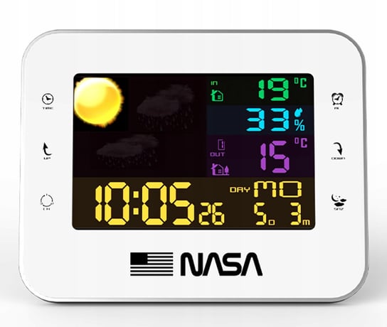 Nasa Stacja Pogody Pogodowa 6"" 7w1 Kolorowa Ws500 NASA