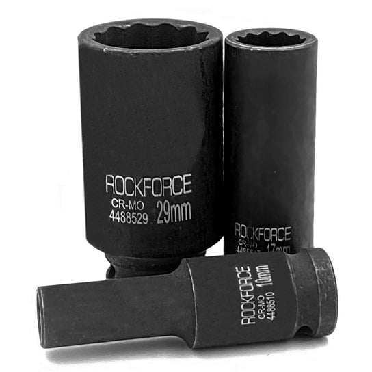 Nasadka głowica końcówka udarowa głęboka 1/2" 19mm 12-kątna stal Cr-Mo ROCKFORCE Rock Force