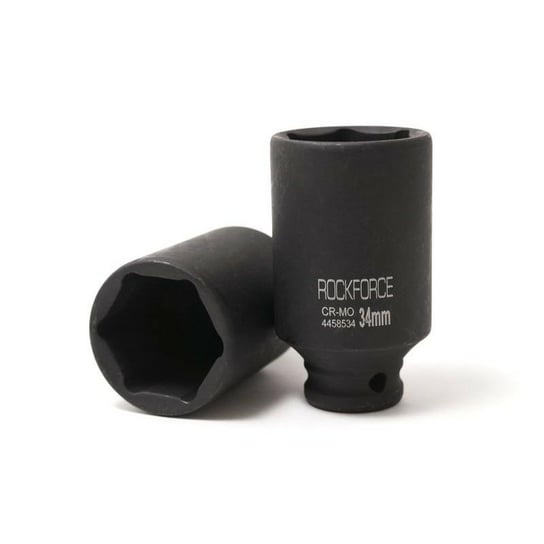 Nasadka głowica końcówka udarowa głęboka 1/2" 34mm 6-kątna stal Cr-Mo ROCKFORCE Rock Force