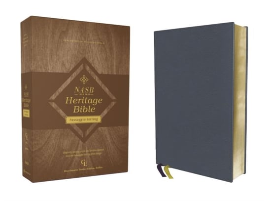 NASB, Heritage Bible, Passaggio Setting, Genuine Leather, Buffalo, Blue, 1995 Text, Art Gilded Edges Zondervan