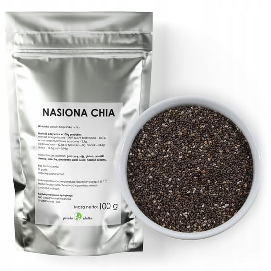 Nasiona Chia 100 G Szałwia Hiszpańska 0,1 Kg Naturalny Błonnik GORZKOISLODKO