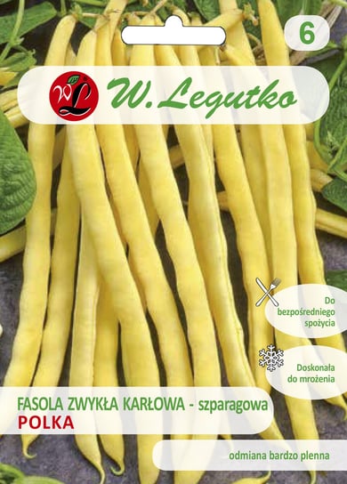 Nasiona Fasola Szparagowa Karłowa Polka-Żółta, 50G LEGUTKO