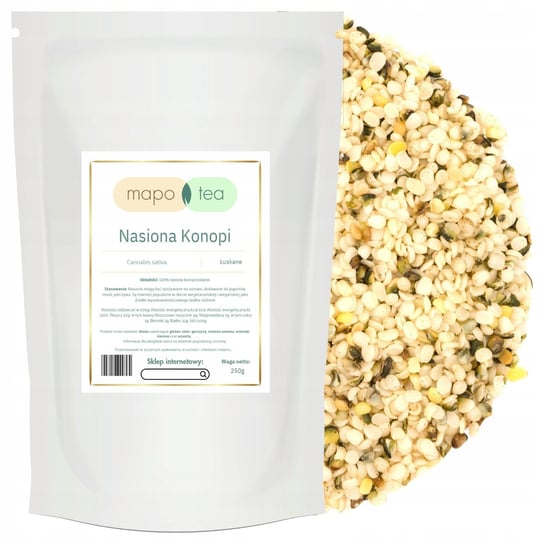 NASIONA KONOPI ŁUSKANE 250G PREMIUM Wysoka Jakość Naturalne Źródło Białka MapoTea
