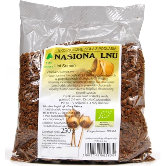 NASIONA LNU (SIEMIĘ LNIANE) BIO 250 g - DARY NATURY Dary Natury