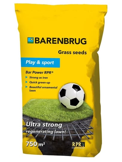 Nasiona trawy BARENBRUG BAR POWER Play & Sport na boisko odporna na deptanie 15kg Barenbrug