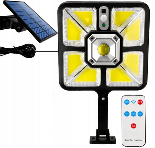 Naświetlacz Solarny LED 30W 6000K Zimna IP44 Czarny Czujnik Ruchu + PILOT NNLED