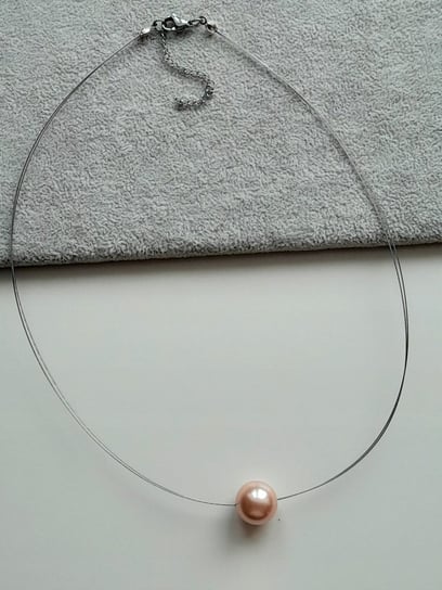 Naszyjnik choker łososiowa perła 15mm struna ALEKORALE Elbląg