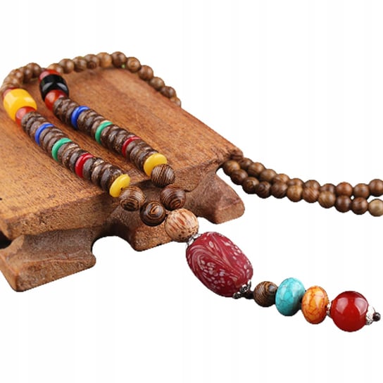 Naszyjnik Drewniany Nepal Buddyjski Mala Amulet Koraliki Handmade Tybet Inna marka