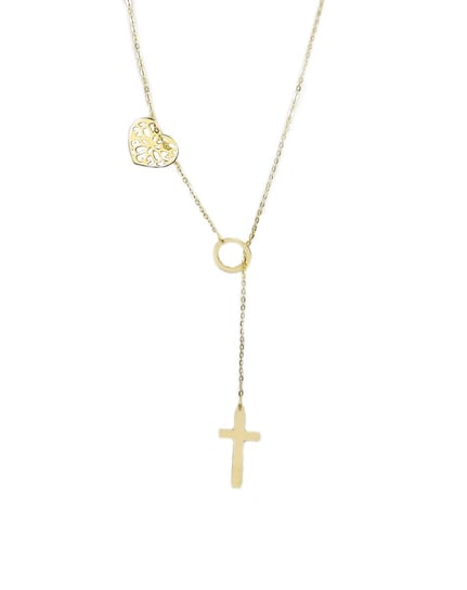 Naszyjnik Krzyżyk Ażurowe Serce Złoto Pr.333 (8K) Lucid Jewelry