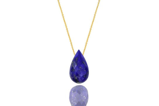 Naszyjnik Lapis Lazuli Kropla [Materiał: złoto 585] Brazi Druse Jewelry
