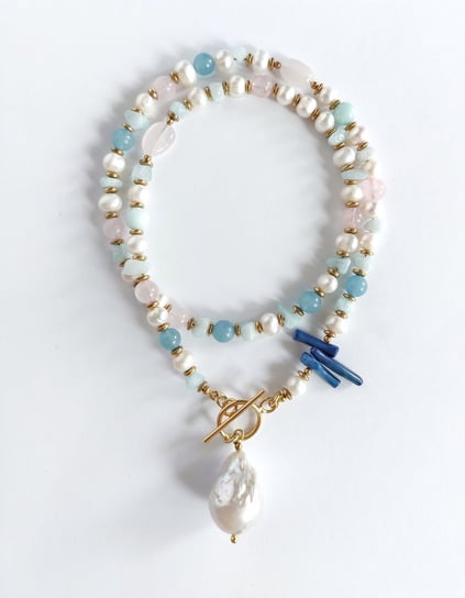 Naszyjnik pastelowy z perłą barokową KORACH Jewellery Inna marka