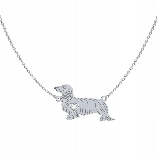 Naszyjnik Srebrny Jamnik Długowłosy 925 Biżuteria Kobieta GRAWER DEDYKACJA Mejk Jewellery