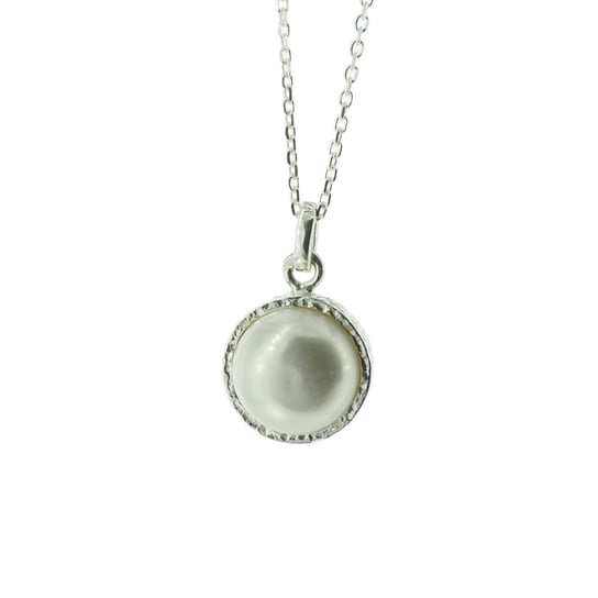 Naszyjnik srebrny - Perła okrągła na łańcuszku-40 cm Skorulski Jewellery