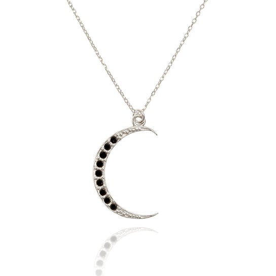 Naszyjnik srebrny z księżycem wysadzanym kryształkami 42 CM LUO