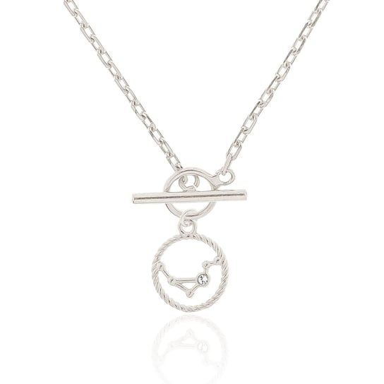 Naszyjnik srebrny z ozdobnym zapięciem i znakiem zodiaku Panna LUO