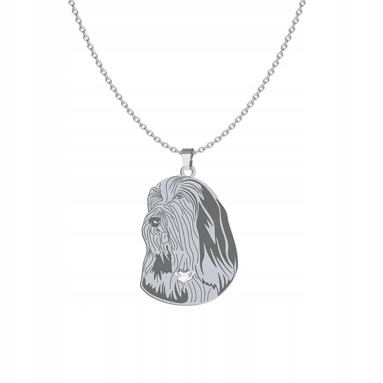 Naszyjnik Srebrny z psem Bearded Collie 925 Łańcuszek Prezent GRAWER GRATIS Mejk Jewellery