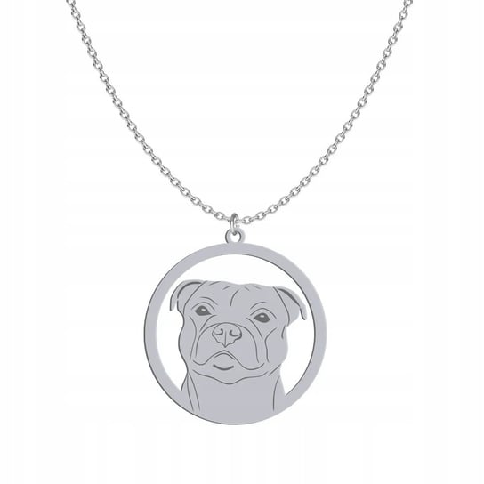 Naszyjnik Srebrny z Staffordshire Bull Terrier 925 Kobieta GRAWER GRATIS Mejk Jewellery