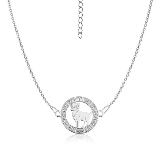 Naszyjnik srebrny znak zodiaku Baran Nefryt