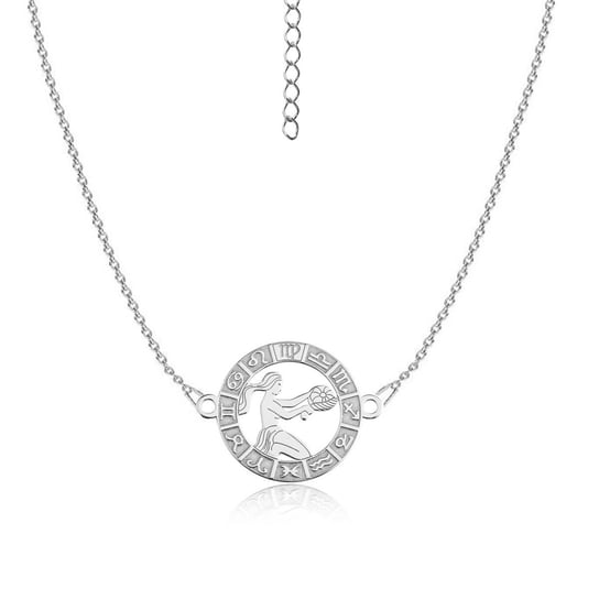 Naszyjnik srebrny znak zodiaku Panna Nefryt