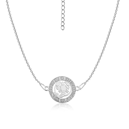 Naszyjnik srebrny znak zodiaku Rak Nefryt