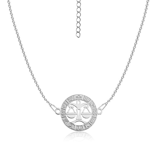 Naszyjnik srebrny znak zodiaku Waga Nefryt
