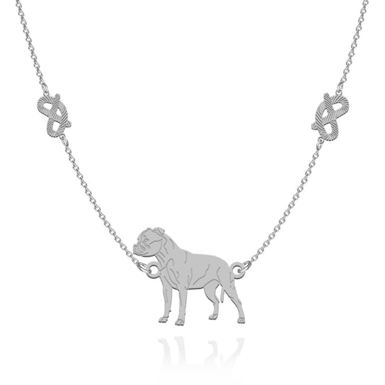 Naszyjnik Staffordshire Bull Terrier srebro pozłacane GRAWER - MEJK Jewellery Radziszewska