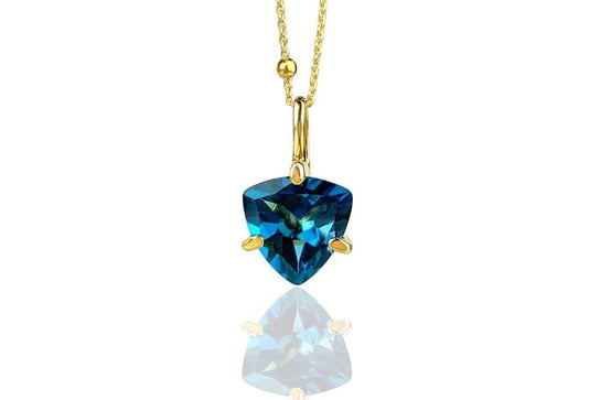 Naszyjnik Topaz London Blue 4 ct. Trylion [Materiał: złoto 585] Brazi Druse Jewelry