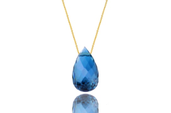 Naszyjnik Topaz London Blue Kropla [Materiał: srebro] Brazi Druse Jewelry
