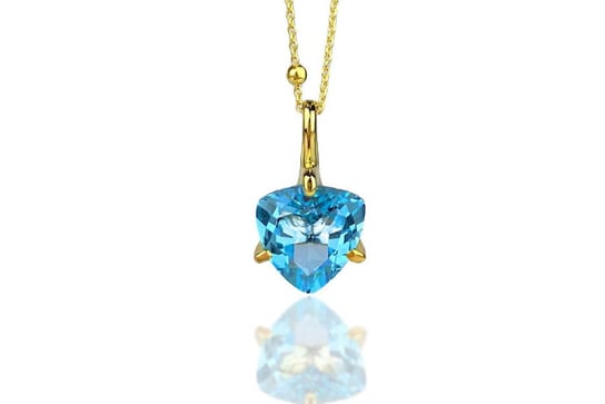 Naszyjnik Topaz Sky Blue 4 ct. Trylion [Materiał: srebro] Brazi Druse Jewelry