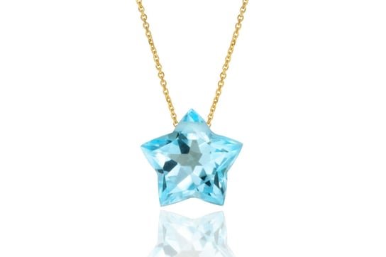 Naszyjnik Topaz Sky Blue Gwiazdka [Materiał: złoto 585] Brazi Druse Jewelry