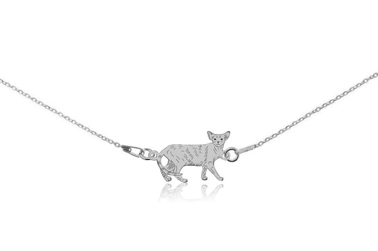 Naszyjnik z kotem orientalnym srebrnym na łańcuszku 38 cm DeLaKinia