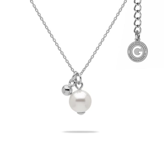 Naszyjnik z perłą GAVBARI, srebro 925 : Perła - kolory - GAVBARI hodowane białe, Srebro - kolor pokrycia - Pokrycie platyną GIORRE