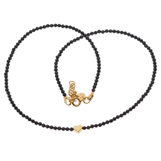 Naszyjnik z sercem - Spinel fasetowane kulki i srebro złocone Skorulski Jewellery
