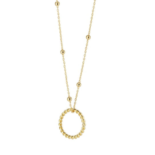 Naszyjnik z wisiorkiem w kształcie kółka -  srebro złocone-Bez kulek Skorulski Jewellery